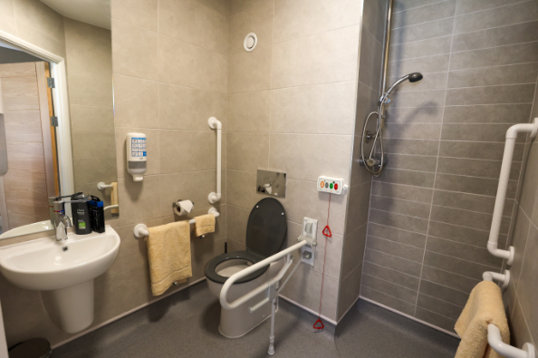 ensuite bathroom at Willowmere Care Centre